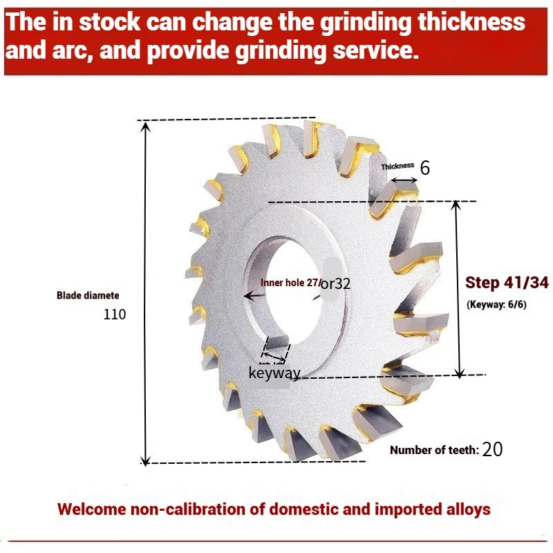 1056-Alloy three-face milling cutter can be customized tungsten steel 63 80 100 125 YW2 steel parts milling slot welding disk cutter Shandong Denso Pricision Tools Co.,Ltd.